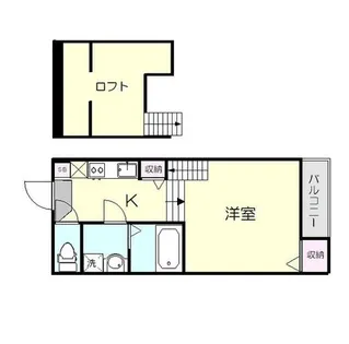 カームネスKiKi【201号室】の間取り