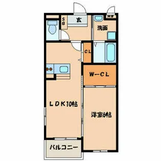 プレステージ中原東【2階】の間取り