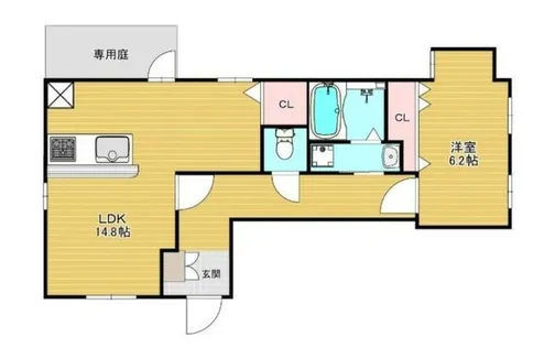ZIP OHORI SOUTH【101号室】の間取り