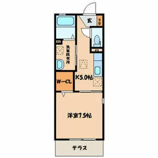 クラヴィエ西宮市【1階】の間取り
