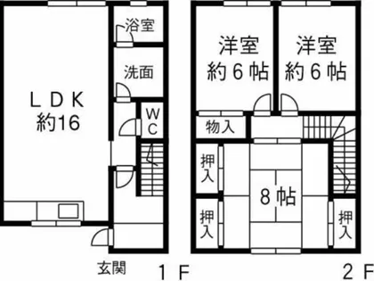 ユノソハイツ筑後【1階】の間取り
