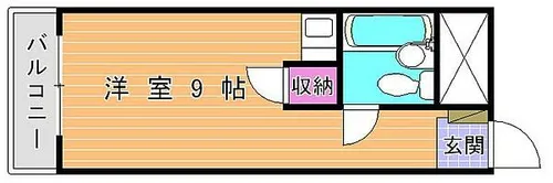 ホワイトパレス北九大前【1110号室】の間取り