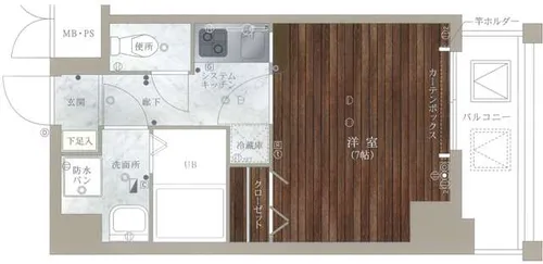 レジデンシャルヒルズ博多駅前【703号室】の間取り