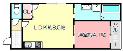 パラドール徳庵【1階】の間取り
