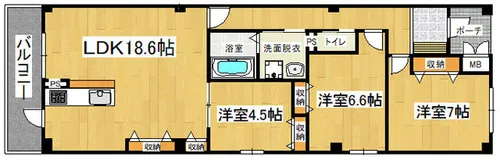 ハイツ鷹野【302号室】の間取り