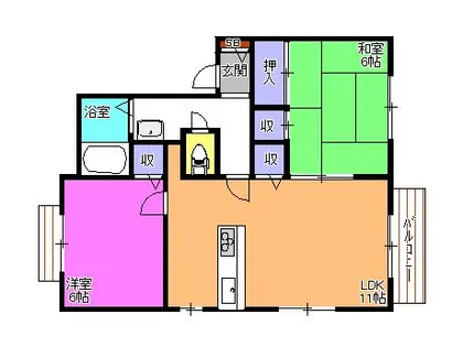 ディアスあさひ【2階】の間取り