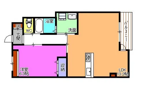 ユニヴァリィ北在家【3階】の間取り