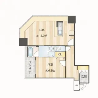 KDXレジデンス大濠ハーバービュータワー【1801号室】の間取り