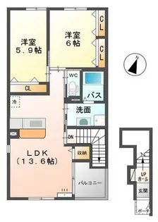 サンヴィレッジ【2階】の間取り