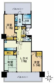 リベーラガーデンオーシャンウイング【405号室】の間取り