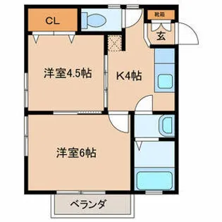 カンフォタブル桧原【2階】の間取り