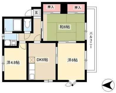 リバーパーク楠 ビー202号室【2階】の間取り