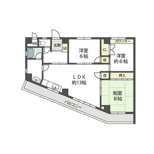 メロディーハイツ【4階】の間取り