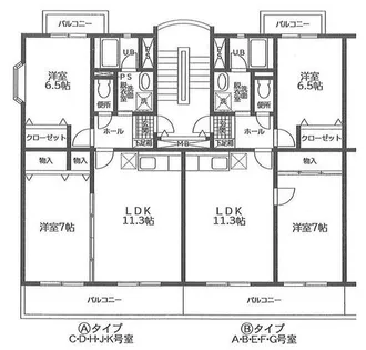 高師プラザ北棟【3A号室】の間取り