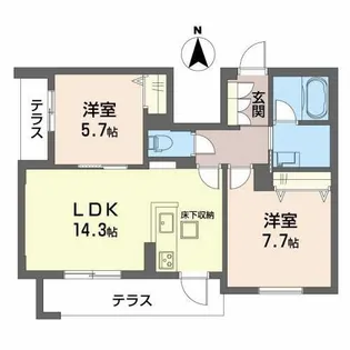 シャーメゾンタニガワ【203号室】の間取り
