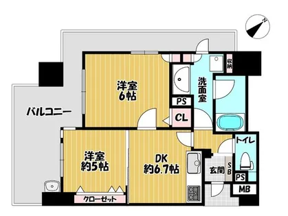 アスタピア新長田エスタプレシオス【10階】の間取り