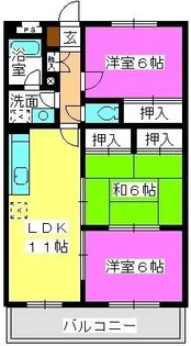 プラムハイツ1【202号室】の間取り