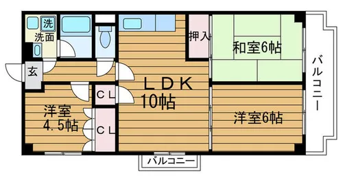 ユーハイツ千里【2階】の間取り