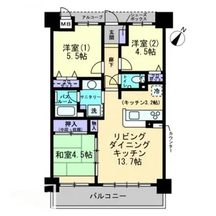 アルファライフ吉塚駅東Ⅱ【802号室】の間取り