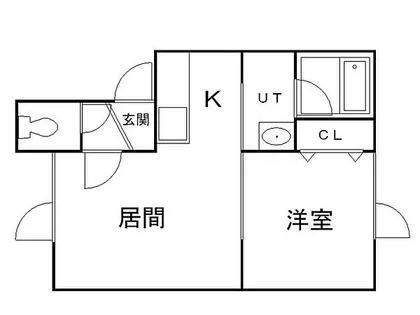ヴィラージュ空港通 202号室【2階】の間取り