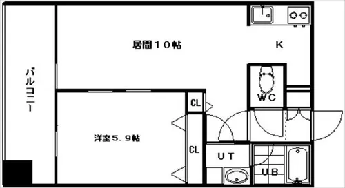 グランカーサ南13条【905号室】の間取り