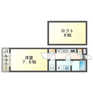 ラルーチェ九工大前【201号室】の間取り