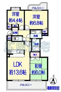 グランドパレス室見南【2階】の間取り
