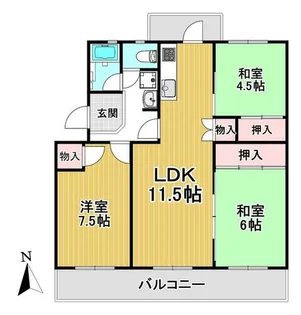 鈴蘭泉台第4ハウス【4階】の間取り