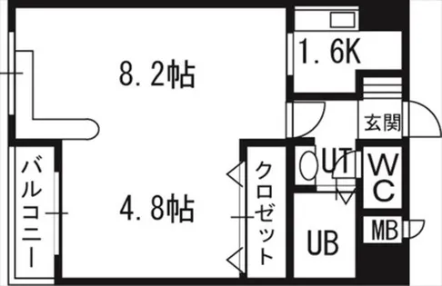 ハウスオブリザ南9条【6階】の間取り