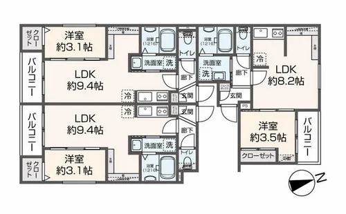 storia笹原【203号室】の間取り