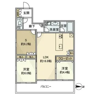 グランエスパス御所南【3階】の間取り