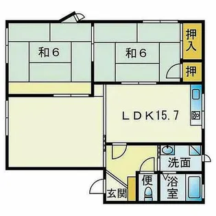 ドミール姪の浜B棟【201号室】の間取り