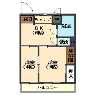 フラット大曽根【4階】の間取り