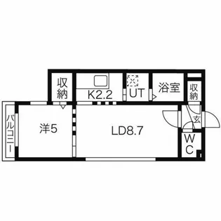 ベラージオ北大前【305号室】の間取り