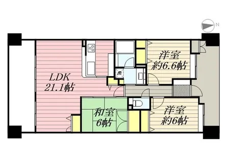 コスモ長丘パークフォルム【0705号室】の間取り