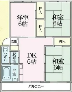 日豊スカイハイツ【505号室】の間取り