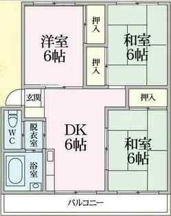 日豊スカイハイツ【5階】の間取り