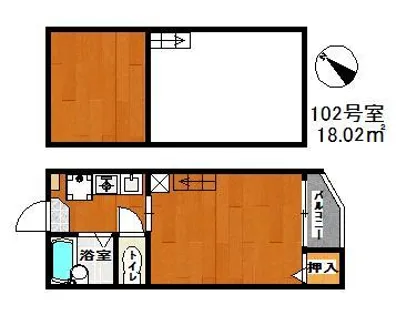 ミワコート博多【102号室】の間取り