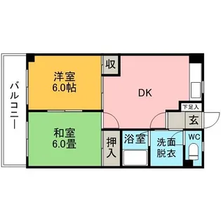 ウェルズ児島Ⅱ【0203号室】の間取り