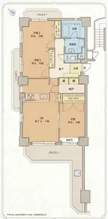 バンベール・グラン山手 弐番館【701号室】の間取り