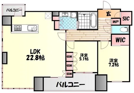 梅田ガーデンレジデンス【15階】の間取り