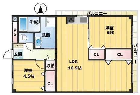 シャトー東加古川【5階】の間取り