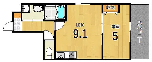 クレアーレ西陣【2階】の間取り