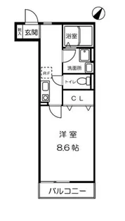 プランドール六甲【1階】の間取り