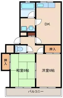 第2中尾ハイツ【2階】の間取り