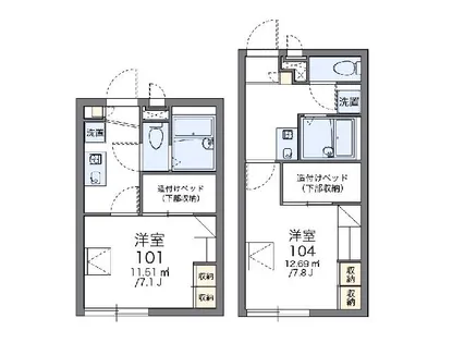 レオパレス福岡大学前A【202号室】の間取り