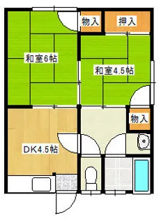 花見アパート【105号室】の間取り