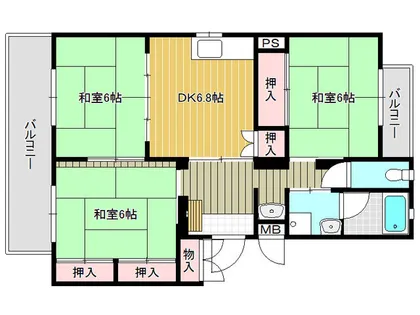ハイツ石崎 402号【402号室】の間取り