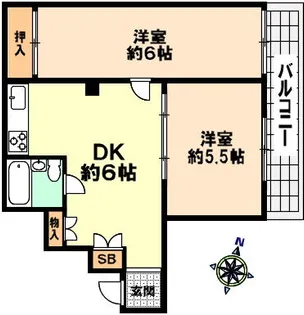 サンシャトー三宮【402号室】の間取り