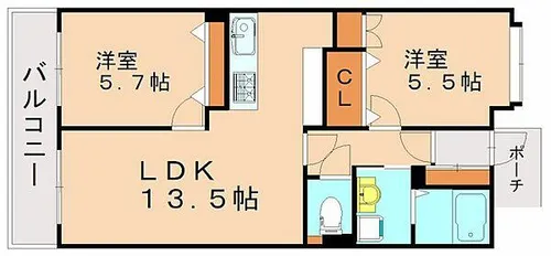サンライフ黒崎駅前【14階】の間取り